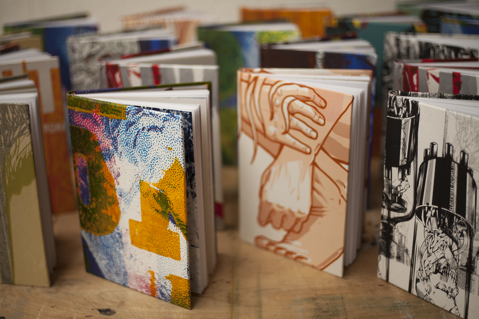 handmade notebooks with screenprinted cover